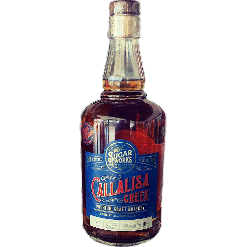 Sugar Works Callalisa Creek Whiskey 750ml bottle with rich amber color and blue label