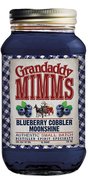 Grandaddy Mimm's Blueberry Cobbler Moonshine 750 ML bottle.