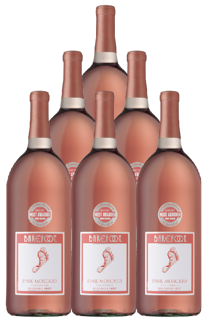 Barefoot Cellars Pink Moscato California 1.5 L (6 Bottles)