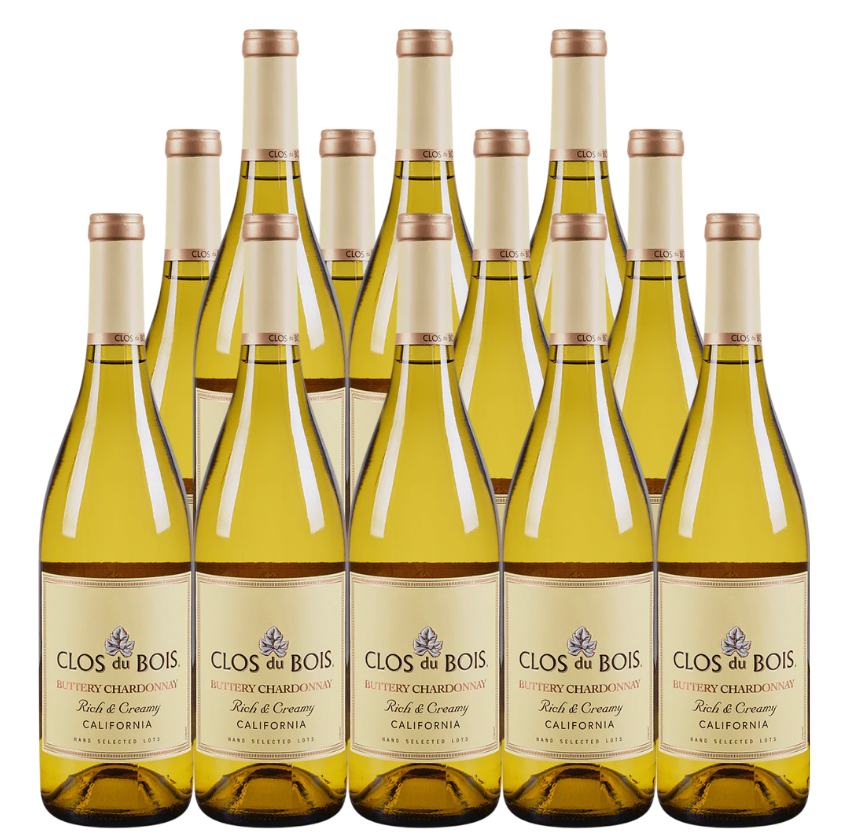 Clos Du Bois Buttery Chardonnay Rich & Creamy California 750 ML (12 Bottles)