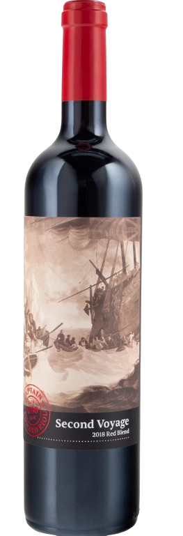 Second Voyage Red Blend 750 ML bottle showcasing rich California red wine with blackberry, cherry, and vanilla notes.