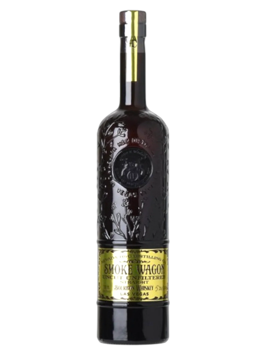 Bottle of Smoke Wagon Uncut Unfiltered Bourbon 750 ML showcasing bold, full-flavor unfiltered bourbon