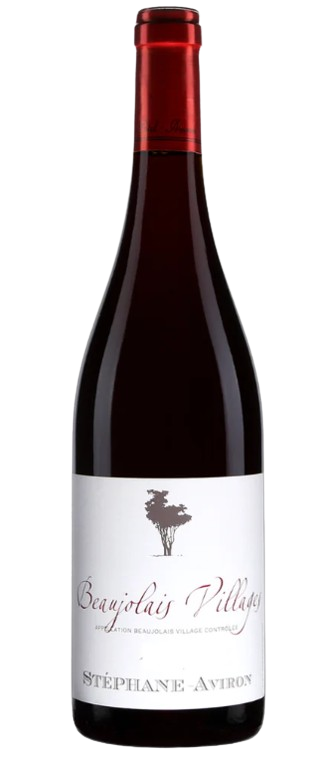 Stephane Aviron Beaujolais Villages 2019 wine bottle with red cherry and floral notes