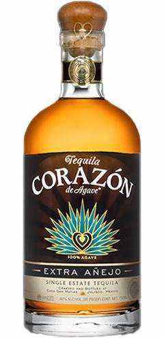 Corazon Extra Anejo Tequila 750 ML bottle with rich amber hue.