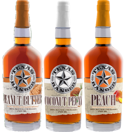 Texas Ranger Flavored Whiskey Combo Pack - Peanut Butter Cup, Coconut Pecan, Peach 750 ML Bottles