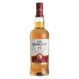 The Glenlivet Single Malt Scotch 15 Year French Oak Reserve bottle.