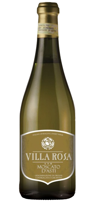 Villa Rosa Moscato D'Asti 750ml Italian sparkling white wine with floral and peach aromas