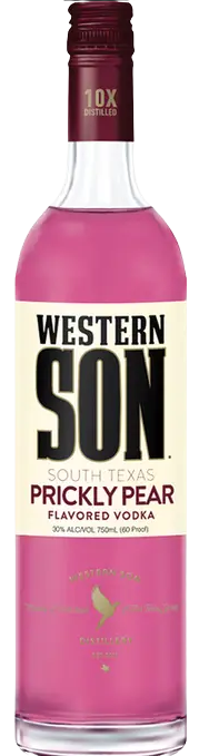 Western Son prickly Pear Vodka 750ml bottle with pink prickly pear flavored vodka from Texas