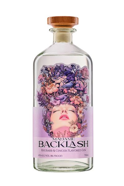 Madame Backlash Rhubarb & Ginger Flavored Gin 750 ML