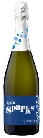 750ml bottle of Sippin' Sparks Sparkling White Wine with bright bubbles and crisp, fruity notes