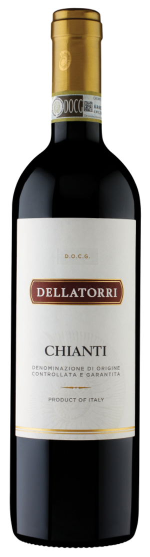 Dellatorri Chianti 750 ML bottle showcasing classic Tuscan red wine with cherry and plum notes