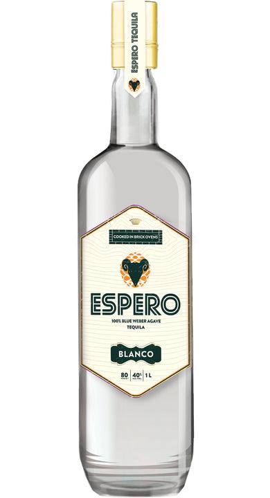 Espero Tequila Blanco 80 1 L bottle showcasing premium 100% blue weber agave tequila with crisp herbal and citrus notes