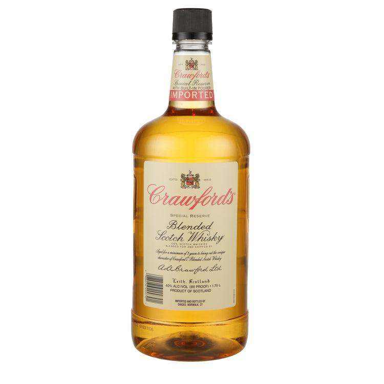 Crawford's Blended Scotch Special Reserve 1.75 L bottle with clear glass and simple label.