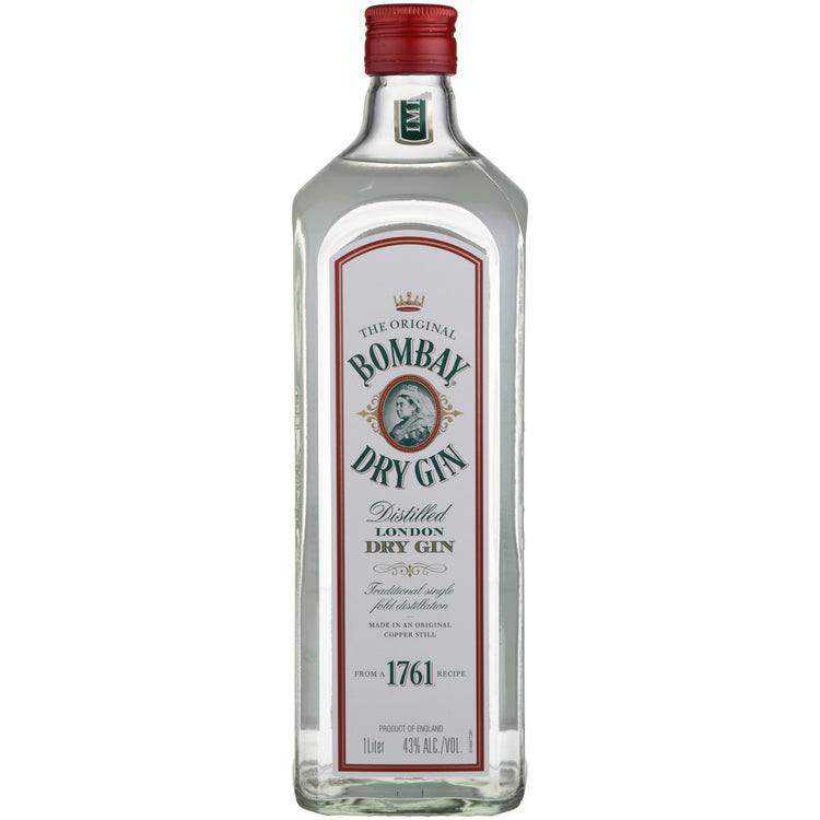 Bombay London Dry Gin 1L bottle with original blend of eight botanicals.
