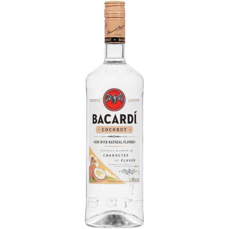 Bacardi Coconut Flavored Rum Coco 70 1L bottle with tropical coconut design.