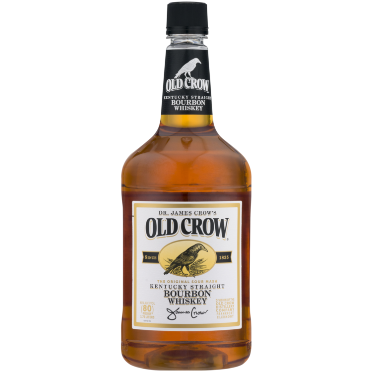 Old Crow Straight Bourbon 3 Year 80 1.75 L bottle with notes of caramel, vanilla, and oak.