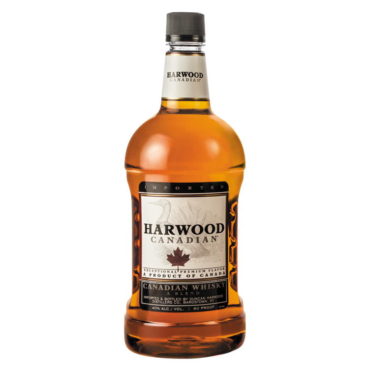 Harwood Canadian Canadian Whisky 1.75L bottle with rich flavor profile.
