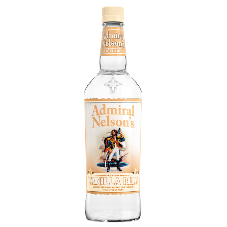 Admiral Nelson's Vanilla Flavored Rum 70 750 ML bottle with vanilla flavor infusion.