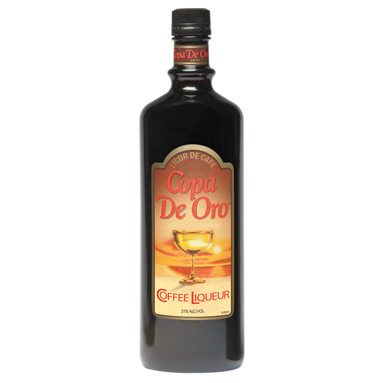 Copa De Oro Coffee Liqueur 750 ML bottle with label design.
