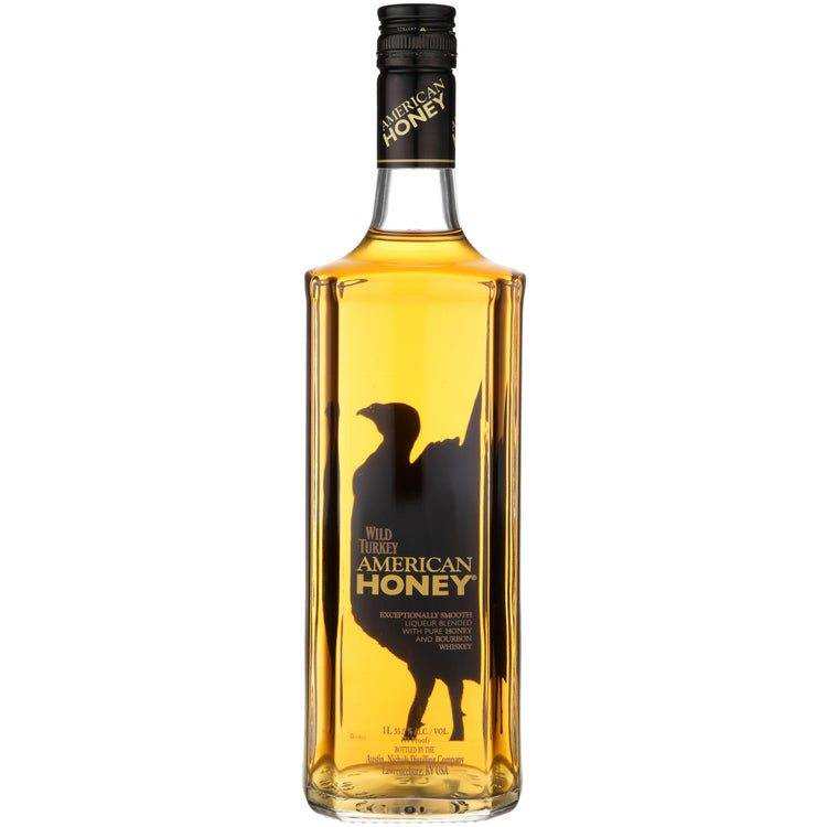 Wild Turkey Honey Whiskey Liqueur American Honey 750ml bottle with rich russet color and smooth caramel flavor.