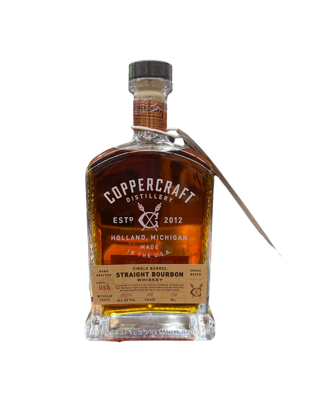 Coppercraft Distillery Single Barrel Straight Bourbon Whiskey 750 ML bottle