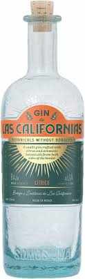 Las Californias Citrico Gin 750 ML bottle with citrus and botanical elements