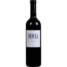 Bottle of Movia Rebula Ribolla Goriska Brda 2022 white wine 750 ML with vineyard background