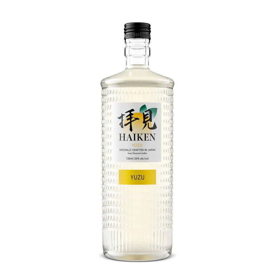 Haiken Yuzu Flavored Vodka 70 720 ML bottle with vibrant citrus yuzu flavor and smooth Japanese vodka
