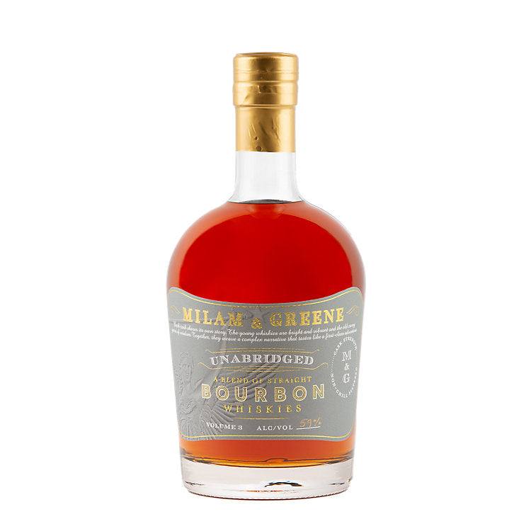 Milam & Greene Blended Bourbon Unabridged Volume 3 118 proof 750ml bottle with rich caramel and oak flavors