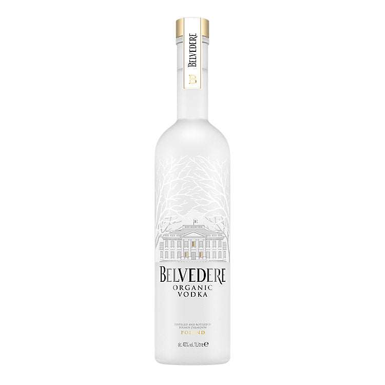 Belvedere Vodka 80 1L bottle showcasing premium Polish rye vodka with smooth vanilla and spice flavors