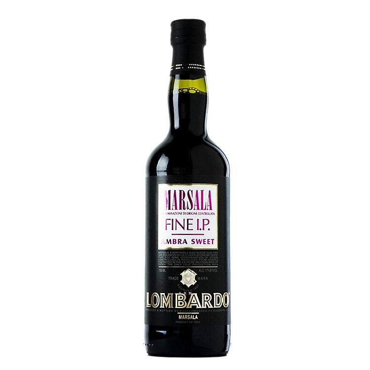 Bottle of Lombardo Marsala Ambra Sweet Fine I.P. 421 750 ML Sicilian fortified wine