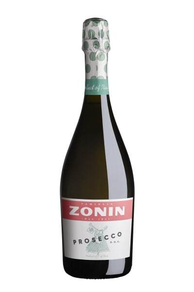 Zonin Prosecco 750 ML bottle with vibrant Italian sparkling wine label.