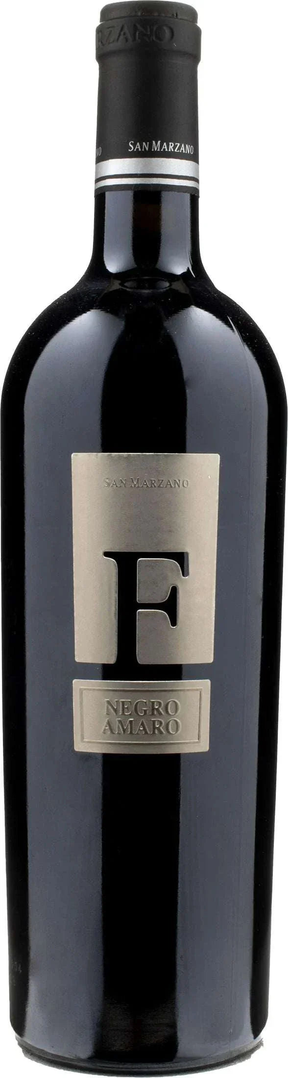 Bottle of San Marzano Negroamaro F Salento 2021 750 ML Italian red wine.