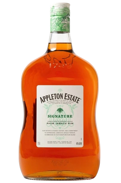 Appleton Estate Gold Rum Signature Blend 1.75L bottle with golden amber color and tropical aroma.