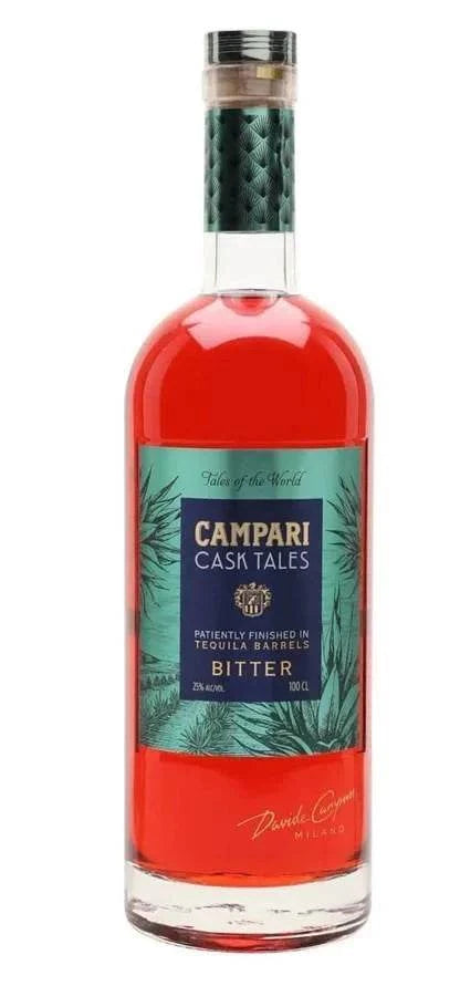 Campari Cask Tales aperitif bottle finished in tequila barrels with bold agave and citrus notes