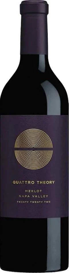 Quattro Theory Merlot Napa Valley 2023 750 ML bottle showcasing smooth, elegant California red wine with ripe fruit and gentle spice notes