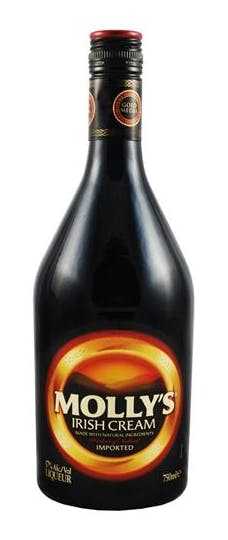 Bottle of Molly's Irish Cream Liqueur 34 750 ML with creamy Irish whiskey blend