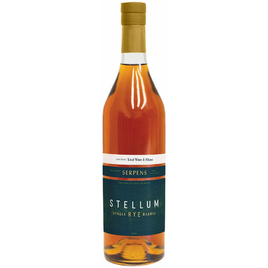 Stellum Single Barrel Rye Whiskey Barrel Select 750 ML bottle with rich cinnamon and rye spice notes