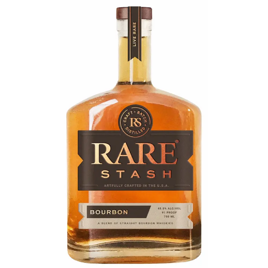 Rare Stash Bourbon 91 750 ML bottle with premium small-batch bourbon showcasing oak tones and caramel notes