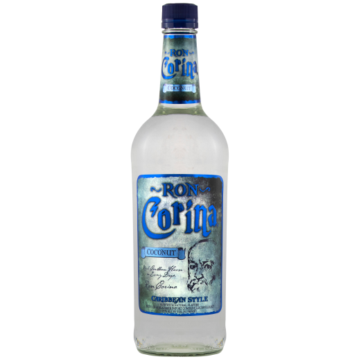 Ron Corina Coconut Rum 1L bottle with Caribbean style coconut-flavored rum