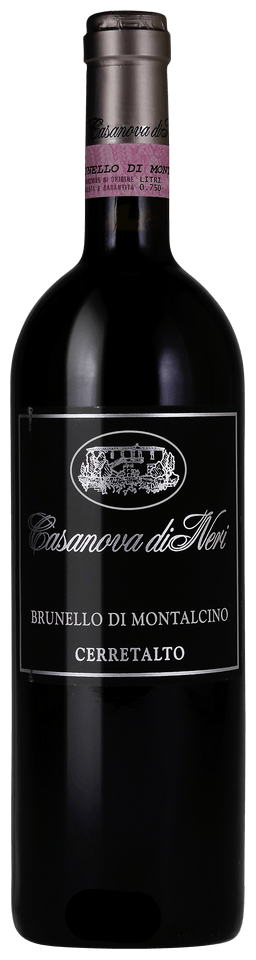 Casanova di Neri Cerretalto Brunello di Montalcino 2019 red wine bottle 750ml with elegant black label