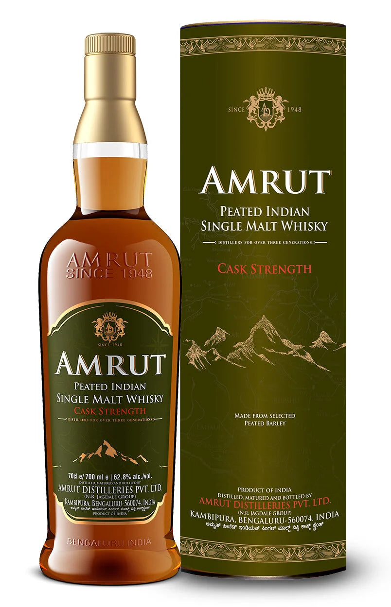 Amrut Peated Cask Strength Indian Single Malt Whiskey 750 ML
