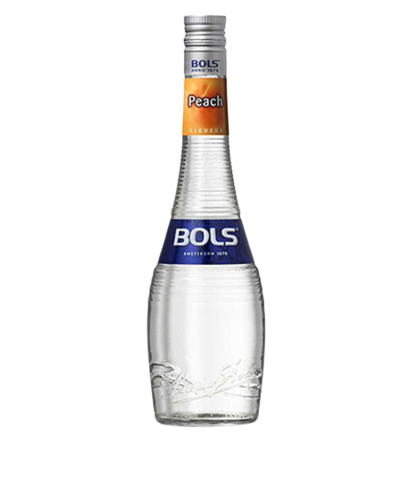 BOLS Peach Schnapps Liqueur 42 Proof 750 ML bottle with peach flavor label.