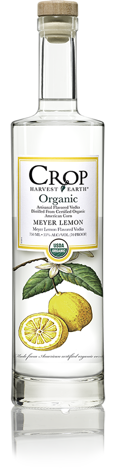 Bottle of Crop Harvest Earth Company Meyer Lemon Vodka 750 ML