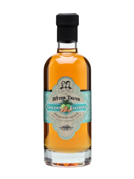 The Bitter Truth Golden Falernum 750 ML bottle with Caribbean-style liqueur, showcasing tropical flavor and aromatic spices.