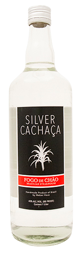 Fogo de Chao Cachaca Silver 1L bottle with smooth and clear appearance.
