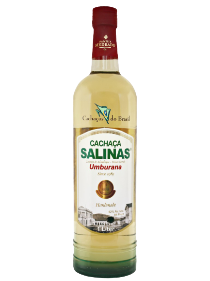 Salinas Cachaca Umburana 1L bottle Brazilian aged artisanal spirit 42% alcohol