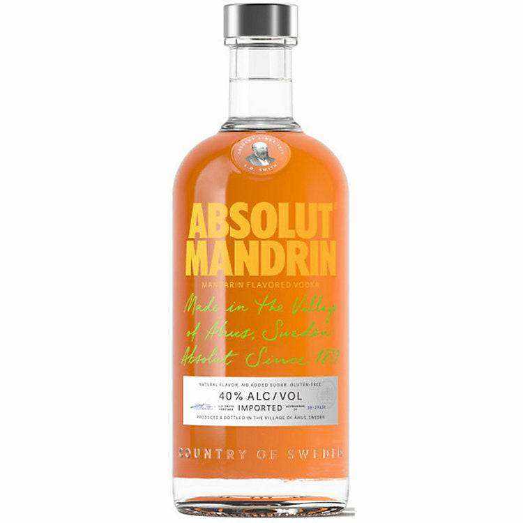 Absolut Orange Flavored Vodka Mandrin 80 750 ML bottle with vibrant citrus essence.