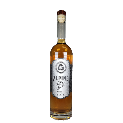Alpine Spur Blended Whiskey 750 ML bottle with amber whiskey and detailed label