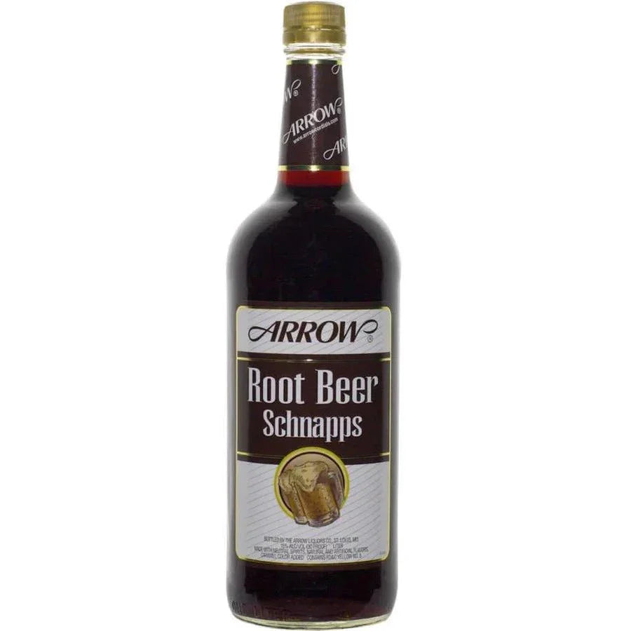 Arrow Root Beer Schnapps bottle 1 liter brown liqueur beverage